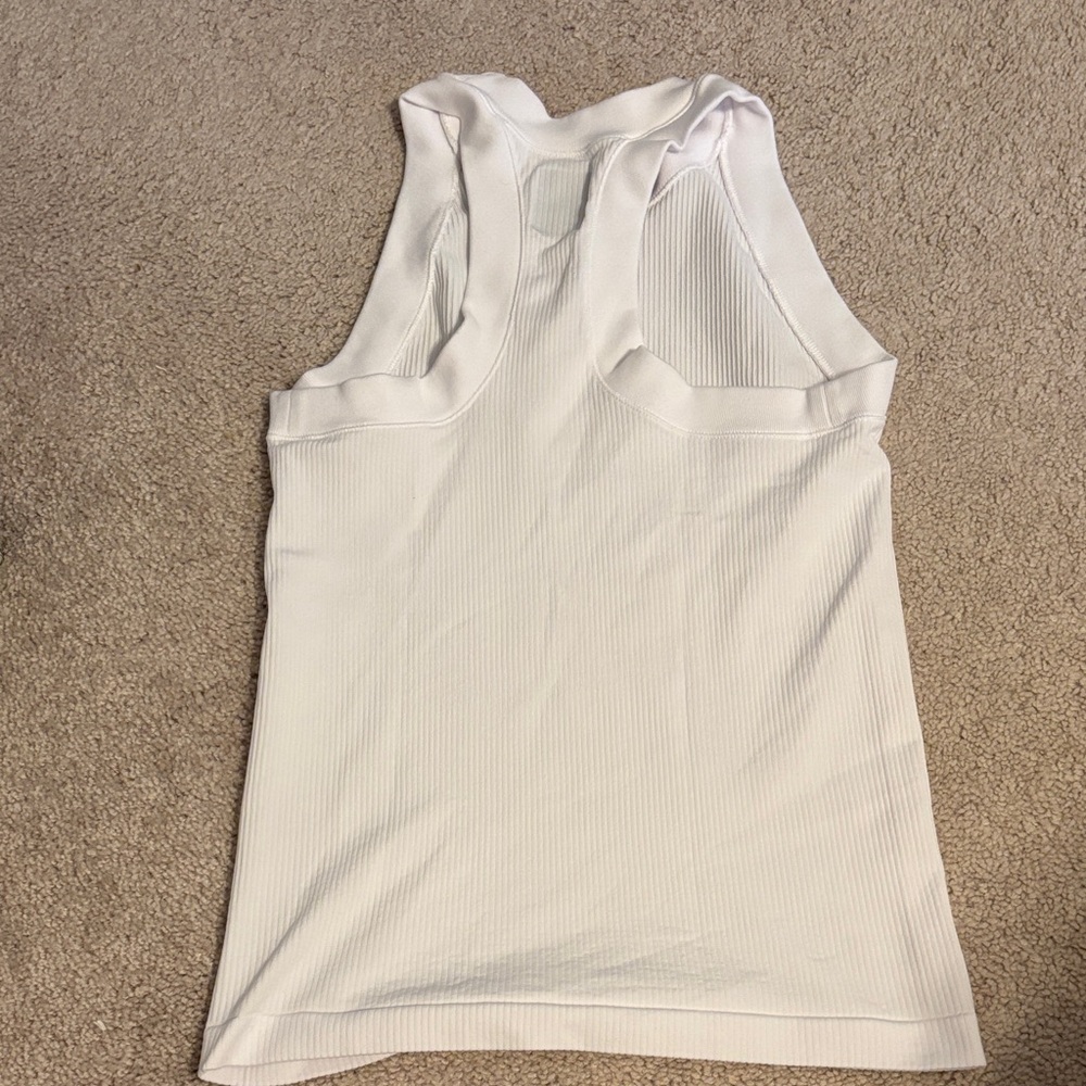 Athleta White Ribbed Tank Top - Picture 3 of 3